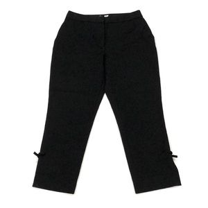 Kate Spade Jackie Bow Cuff Black Capri Pants